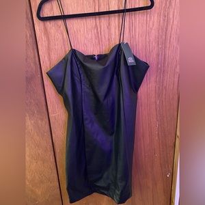 Brand new never worn XL Wild Fable black fu leather bodycon dress
